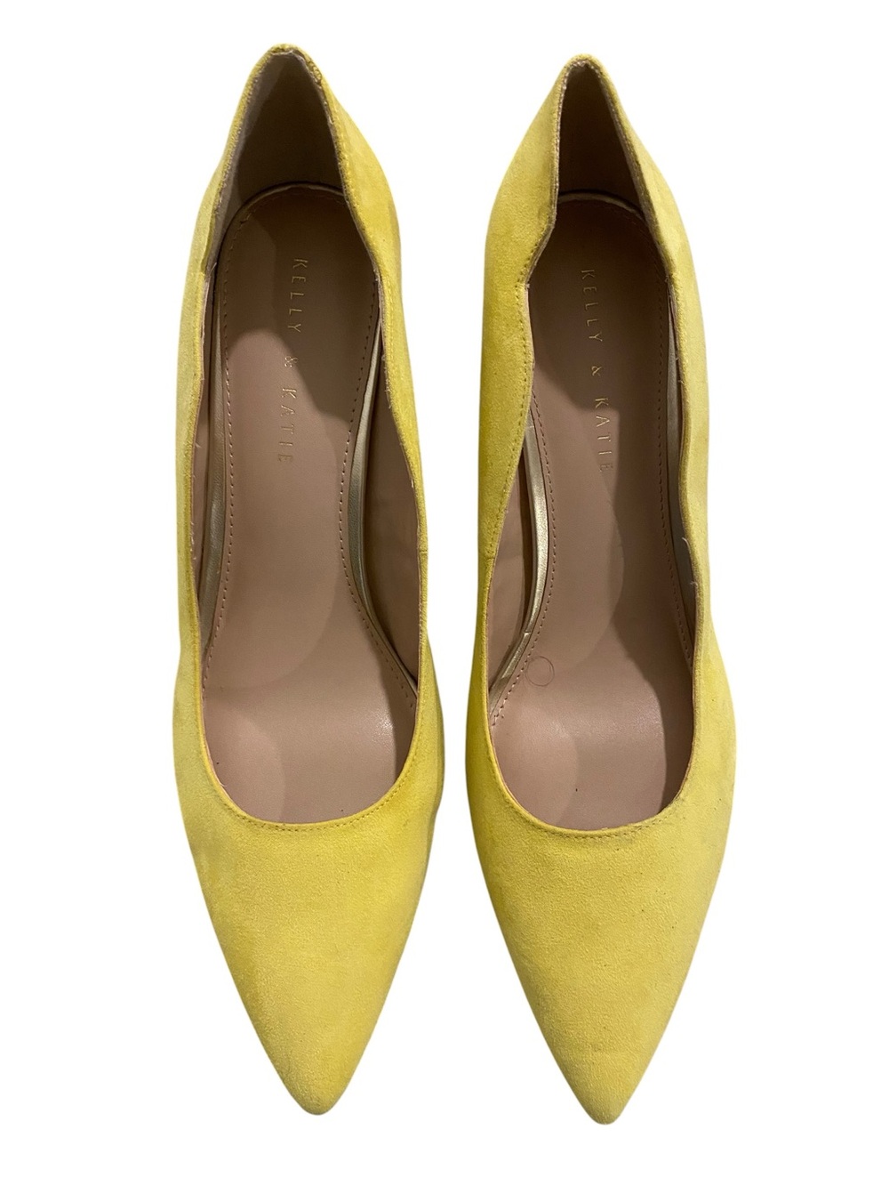 💛Kelly & Katie Bright Yellow Suede Pointed-Toe Pumps